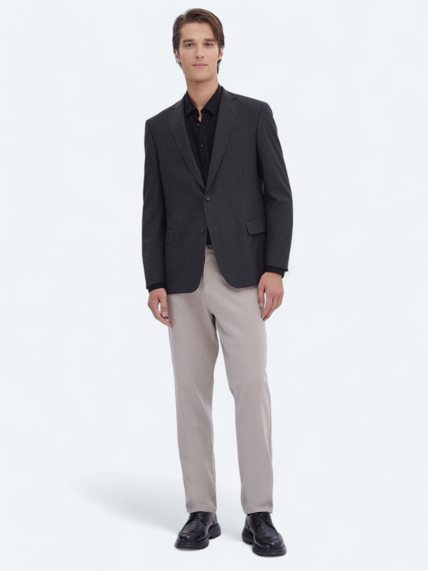 Hard Coal Patterned Regular Fit Recycled Jacket - KİP