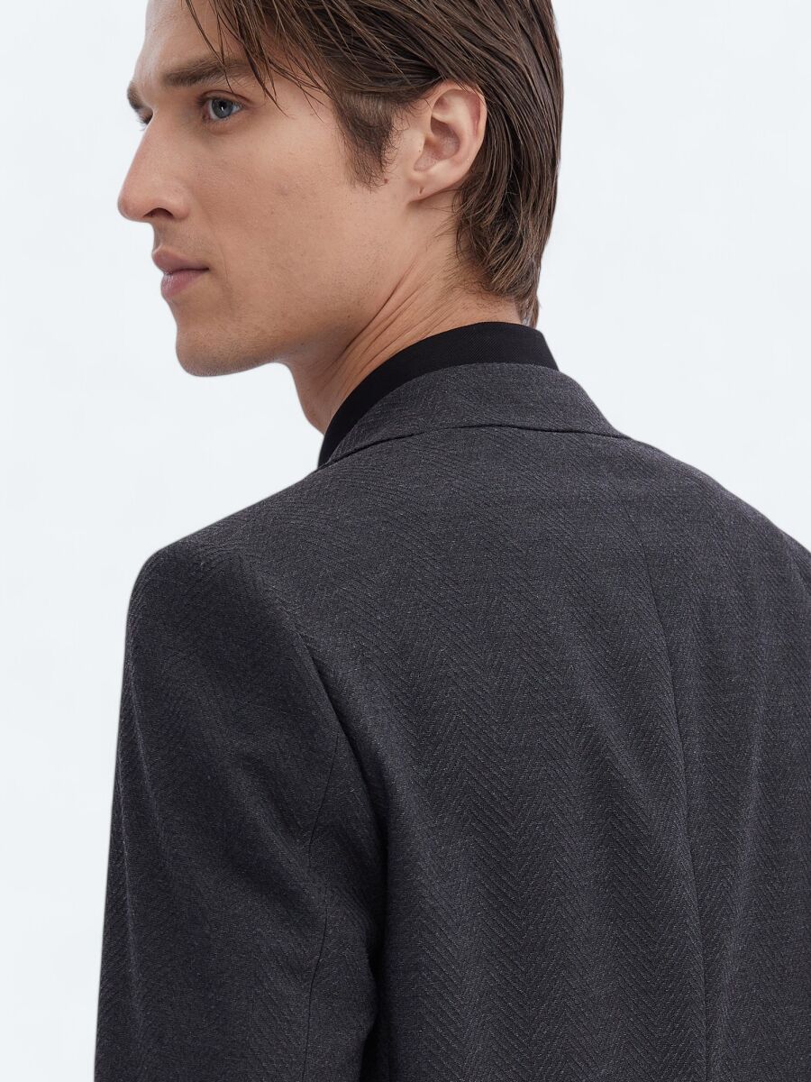 Hard Coal Patterned Regular Fit Recycled Jacket - 6