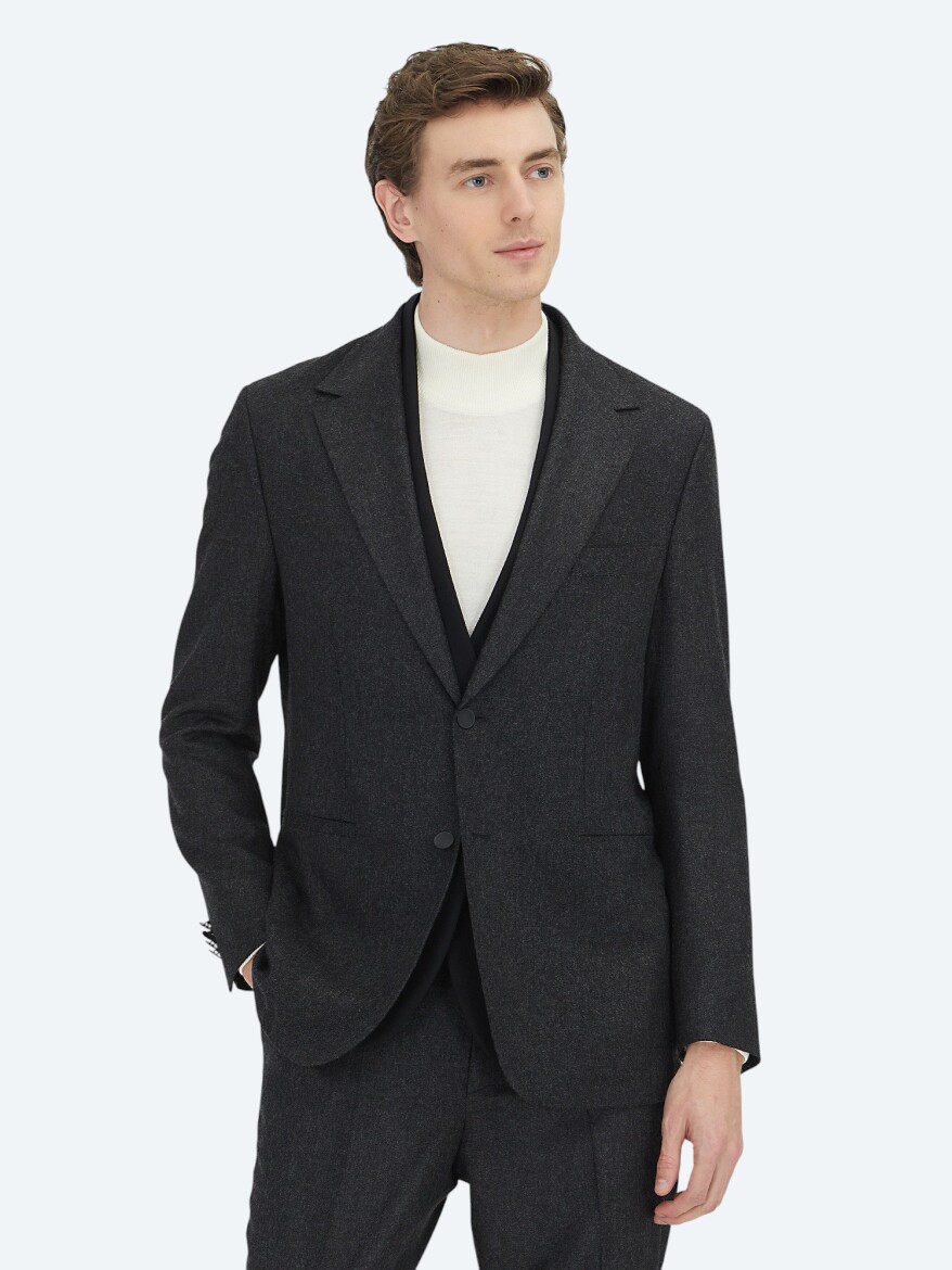 Hard Coal Plain Comfort Fit Suit - KİP