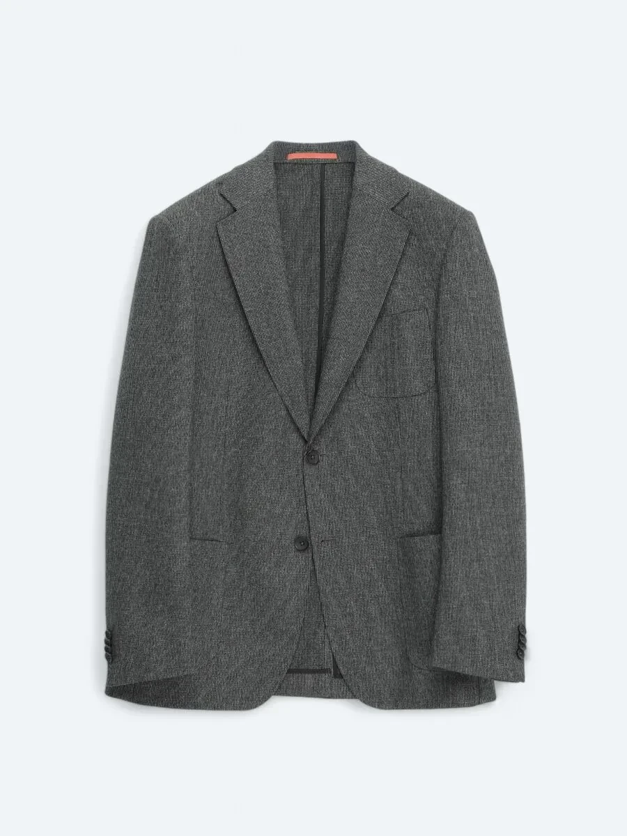 Hard Coal Plain Comfort Fit Wool Blended Suit - 1