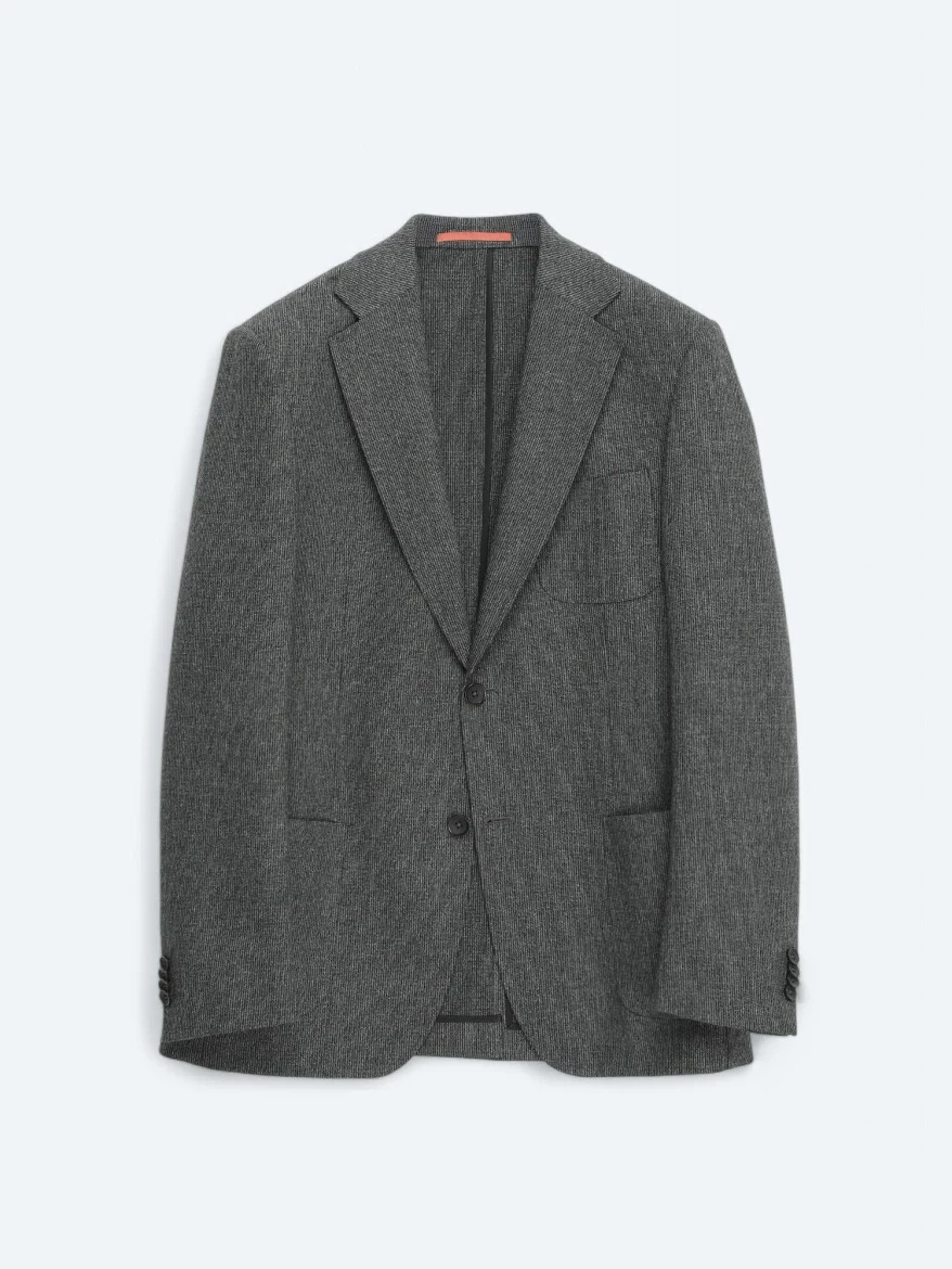 Hard Coal Plain Comfort Fit Wool Blended Suit - 7