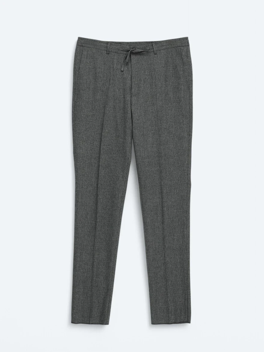 Hard Coal Plain Comfort Fit Wool Blended Suit - 8