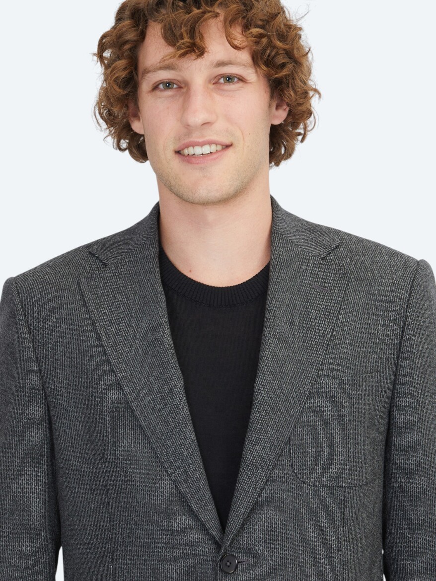 Hard Coal Plain Comfort Fit Wool Blended Suit - 3