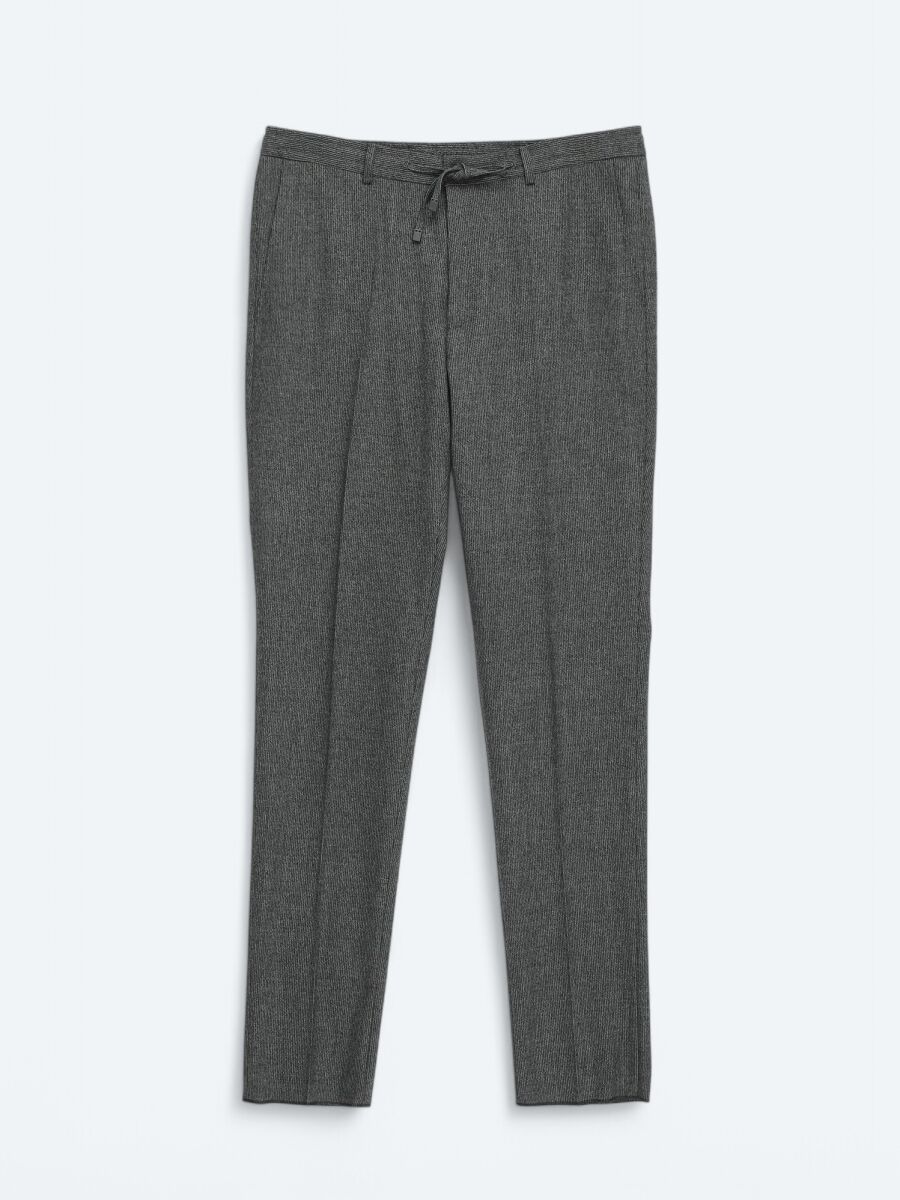 Hard Coal Plain Comfort Fit Wool Blended Suit - 8