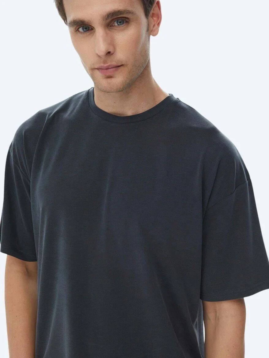 Hard Coal Plain Crew Neck T-Shirt - 7