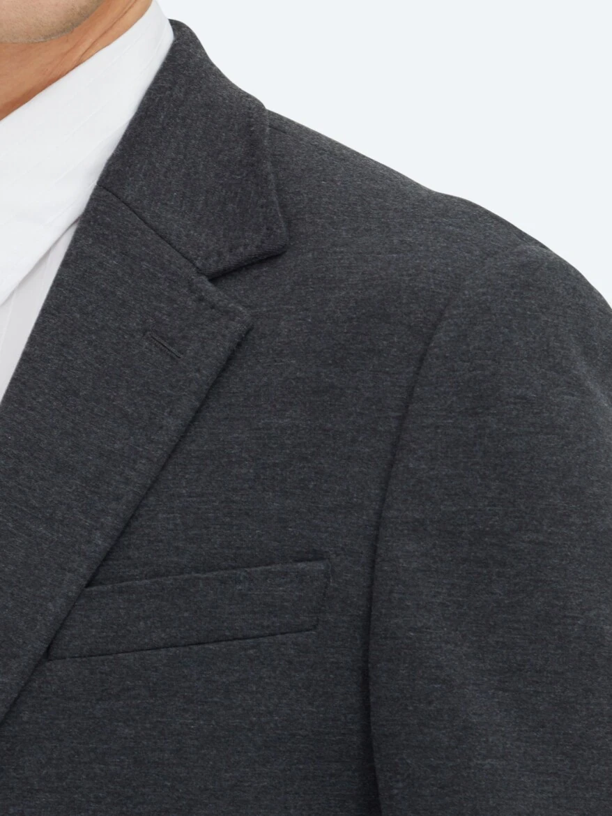 Hard Coal Plain Modern Fit Cotton Blended Suit - 4