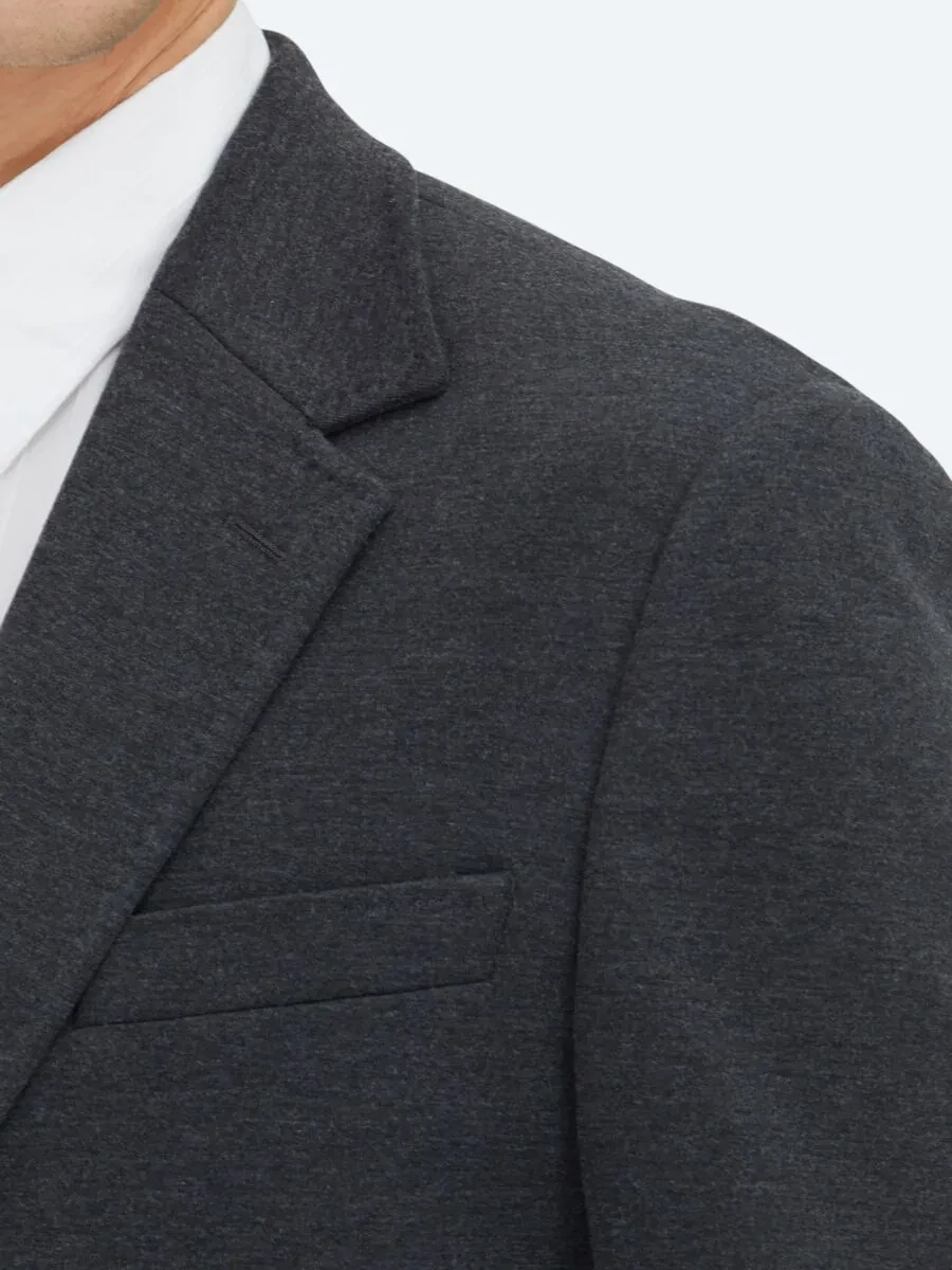 Hard Coal Plain Modern Fit Cotton Blended Suit - 4