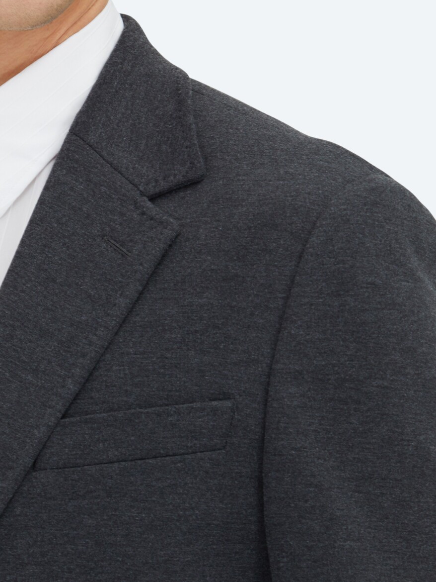 Hard Coal Plain Modern Fit Cotton Blended Suit - 4