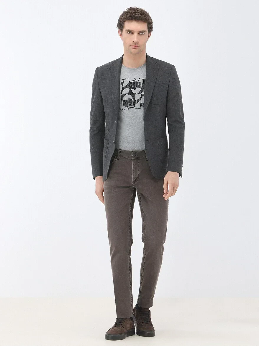 Hard Coal Plain Modern Fit Jacket - 2