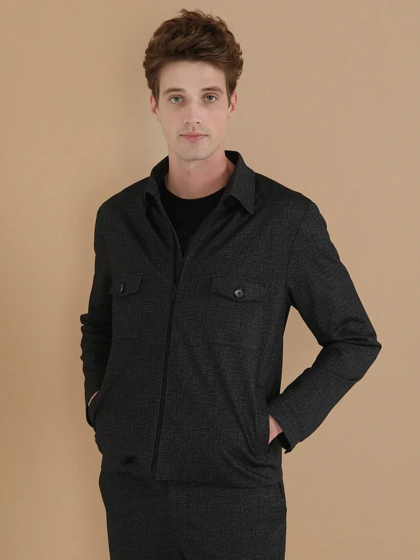Hard Coal Plain Modern Fit Suit - 4