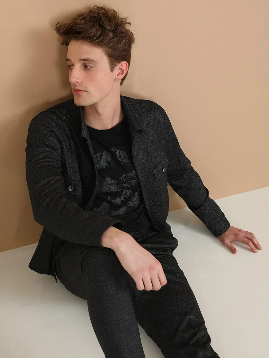Hard Coal Plain Modern Fit Suit - 6
