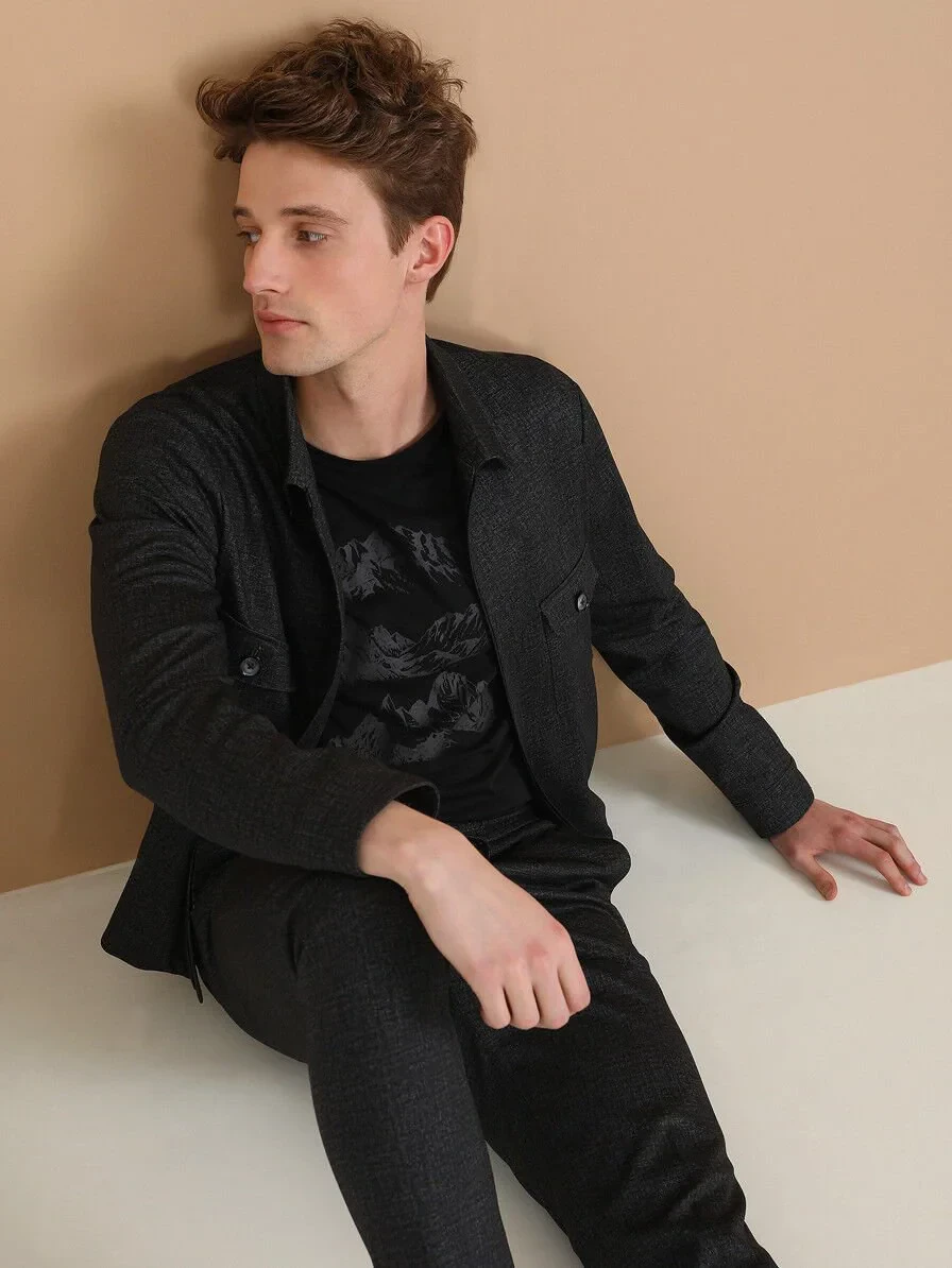 Hard Coal Plain Modern Fit Suit - 6