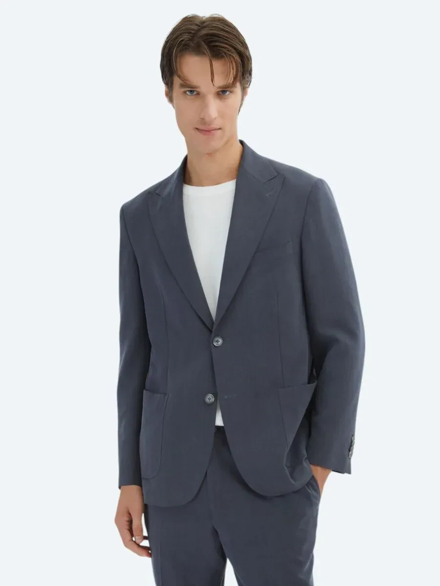Hard Coal Plain Modern Fit Suit - 1