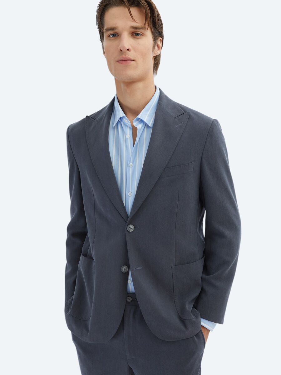 Hard Coal Plain Modern Fit Suit - 4