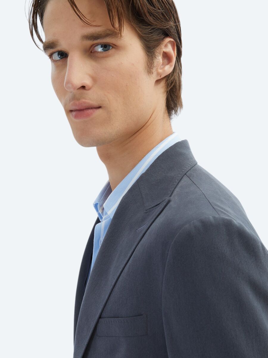 Hard Coal Plain Modern Fit Suit - 6