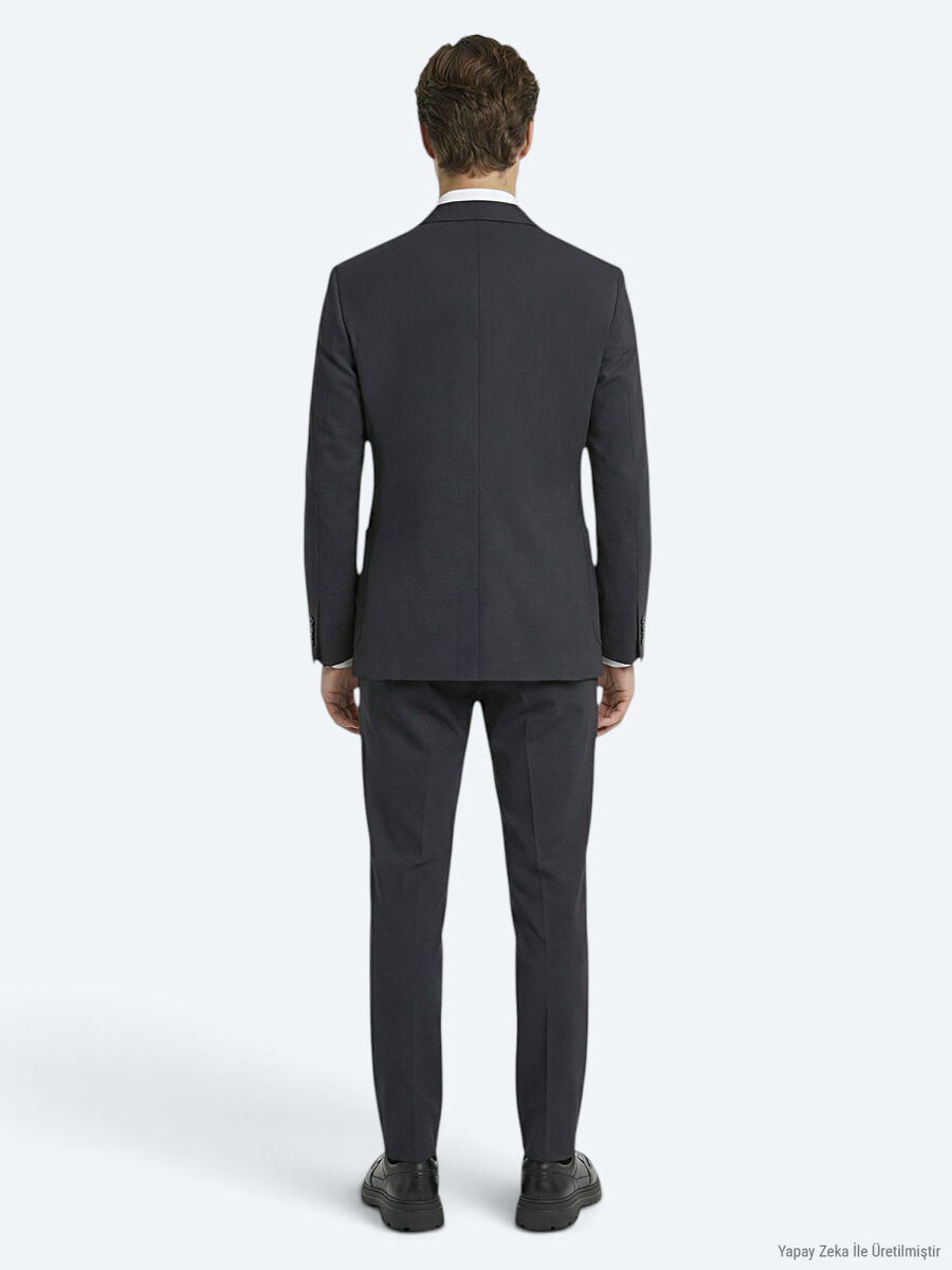 Hard Coal Plain Modern Fit Suit - 4
