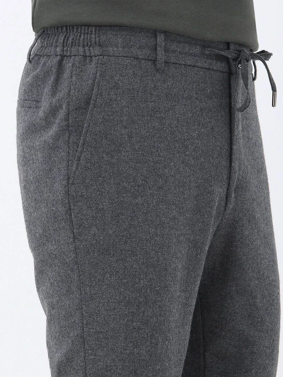 Hard Coal Plain Modern Fit Wool Blended Suit - 10