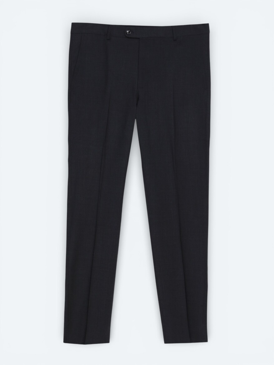 Hard Coal Plain Modern Fit Wool Blended Suit - 6