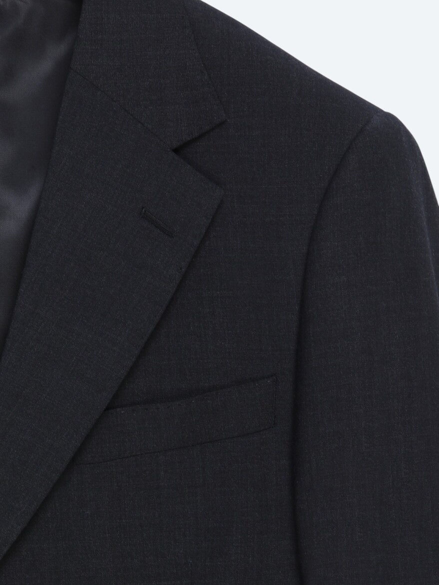 Hard Coal Plain Modern Fit Wool Blended Suit - 8