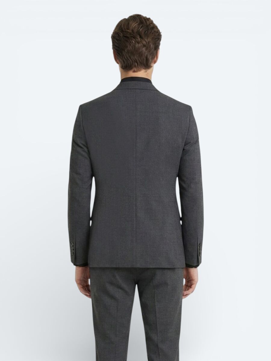 Hard Coal Plain Regular Fit Wool Blended Suit - 4