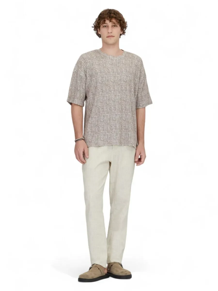 Hard Coal Printed Crew Neck Cotton Blended T-Shirt - 2