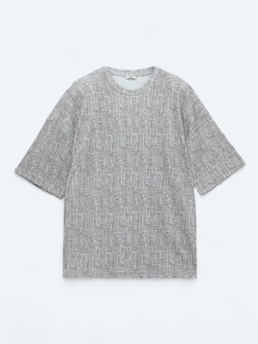 Hard Coal Printed Crew Neck Cotton Blended T-Shirt - 5
