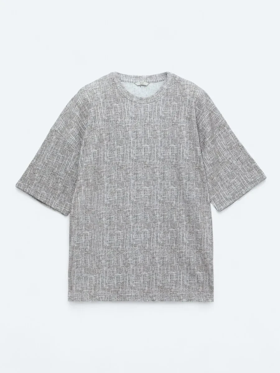 Hard Coal Printed Crew Neck Cotton Blended T-Shirt - 5