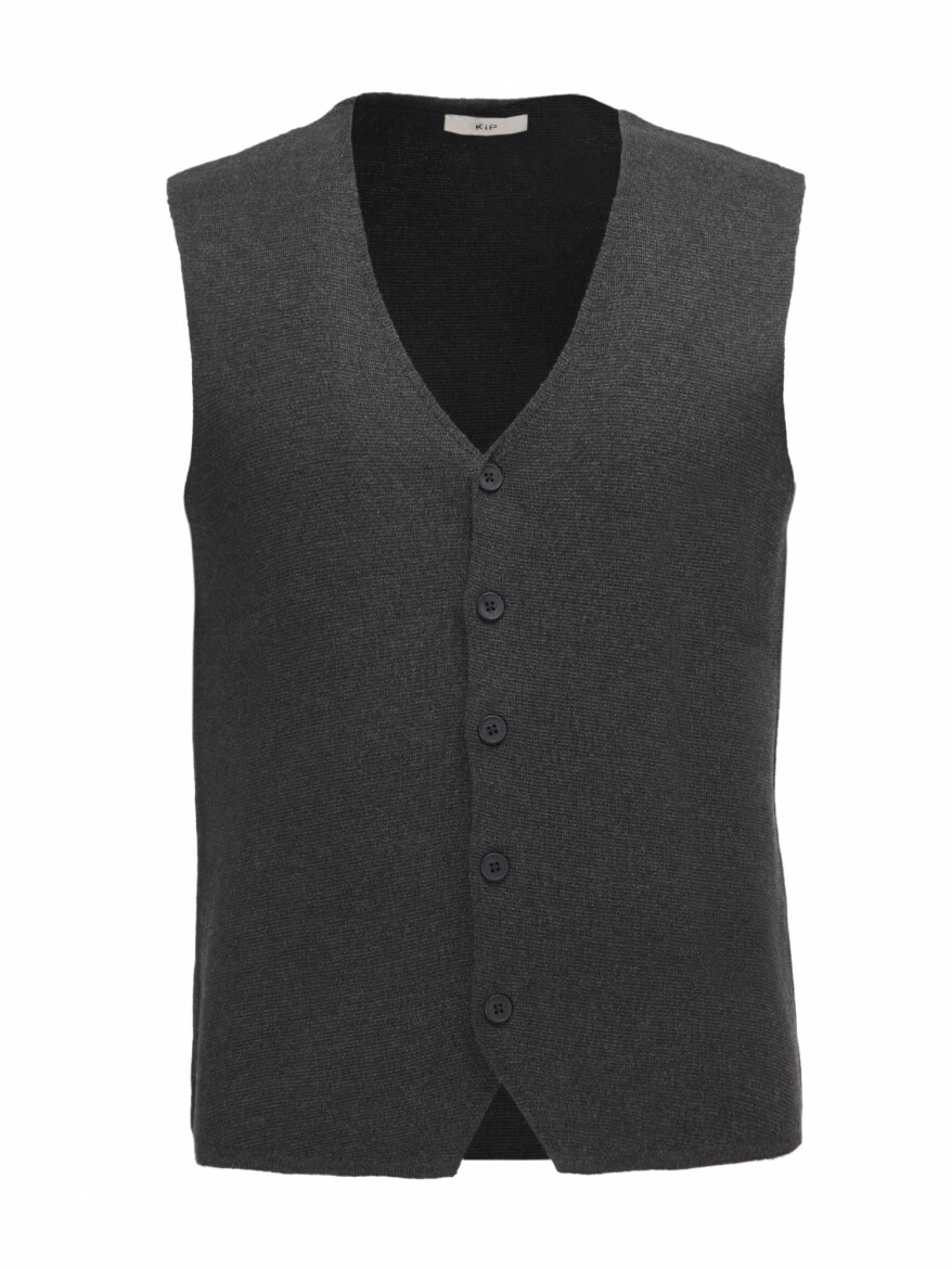 Hard Coal Regular Fit Casual Knitting Knit Vest - 1