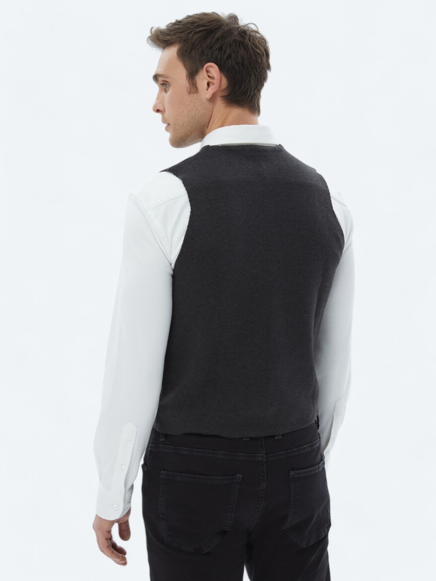 Hard Coal Regular Fit Casual Knitting Knit Vest - 6