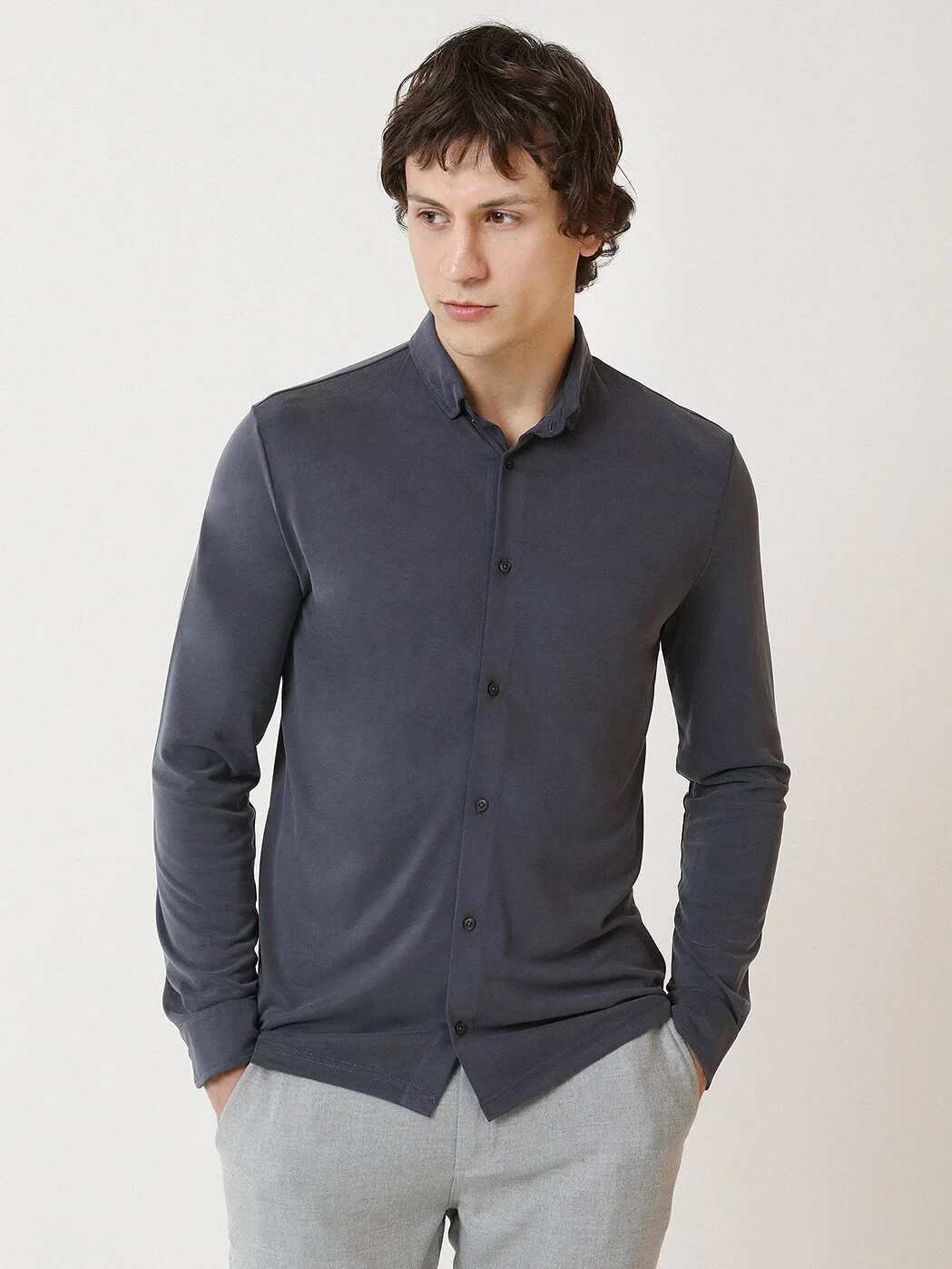 Hard Coal Regular Fit Knitting Casual Shirt - 1