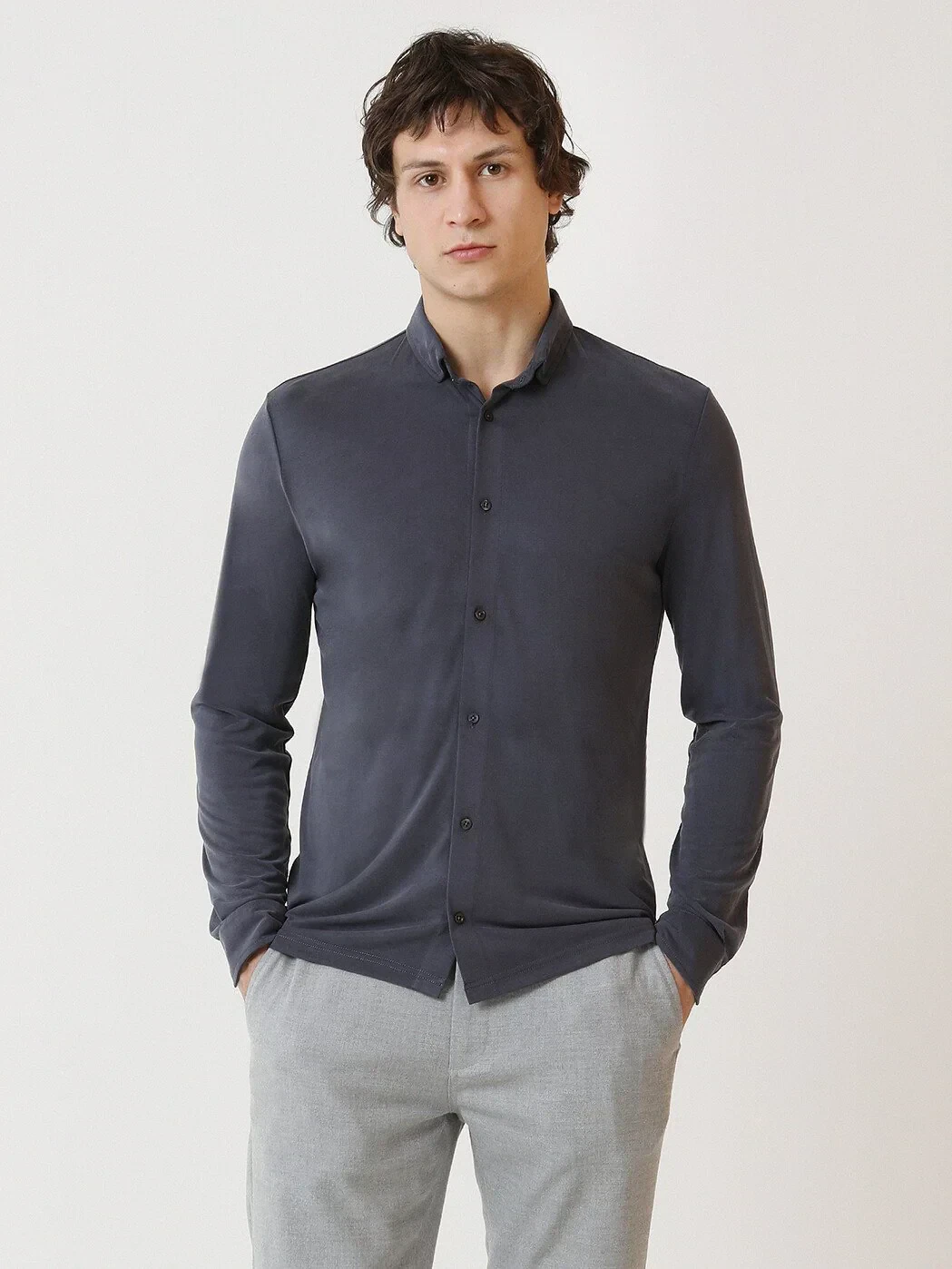 Hard Coal Regular Fit Knitting Casual Shirt - 2