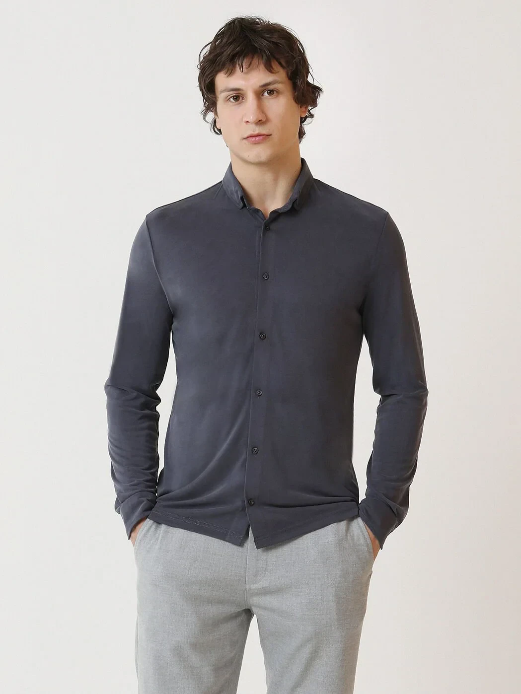 Hard Coal Regular Fit Knitting Casual Shirt - 2