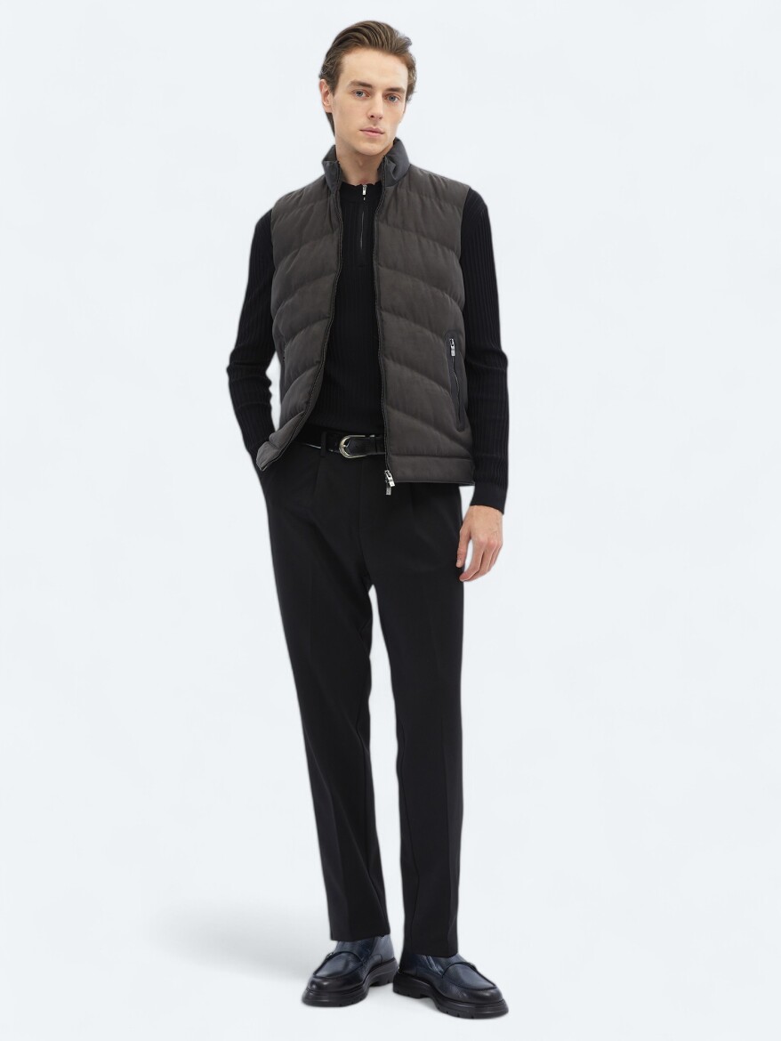 Hard Coal Regular Fit Turtleneck Casual Weaving Puffer Vest - 2