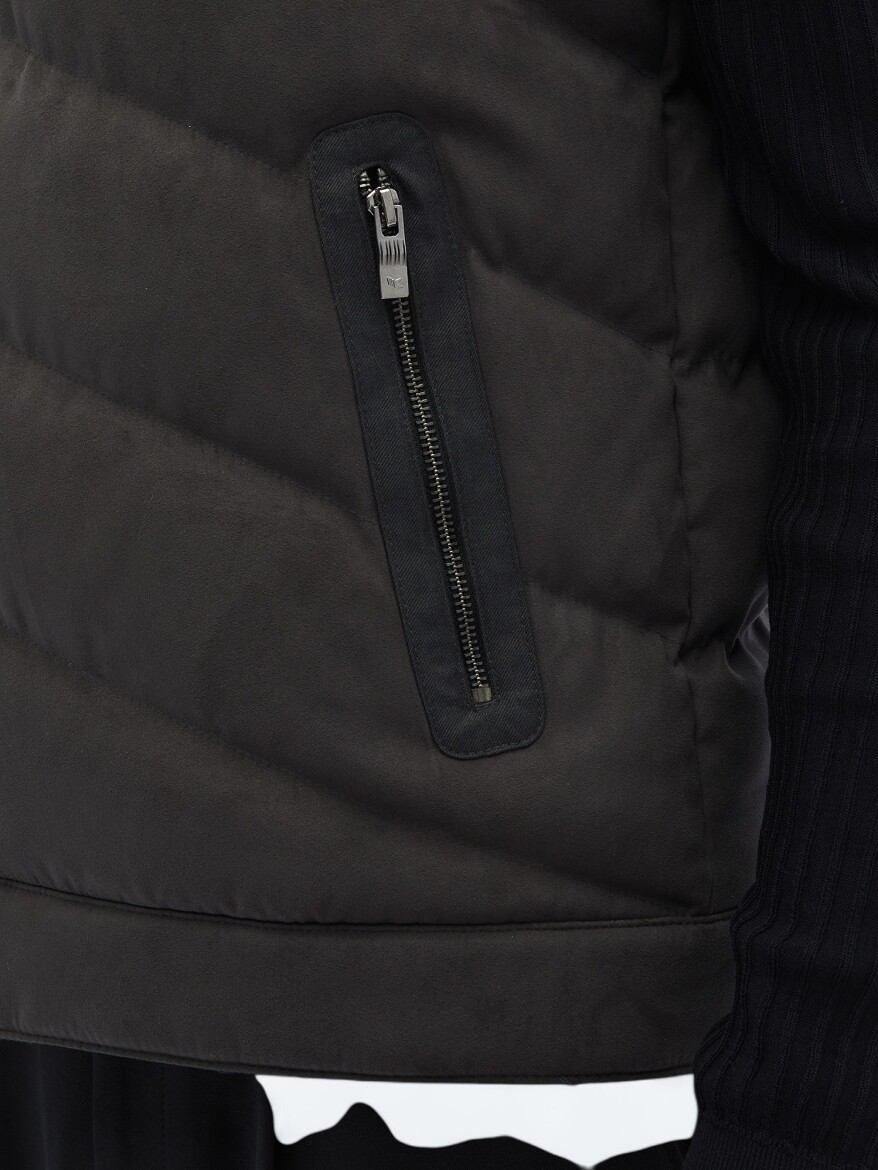 Hard Coal Regular Fit Turtleneck Casual Weaving Puffer Vest - 5