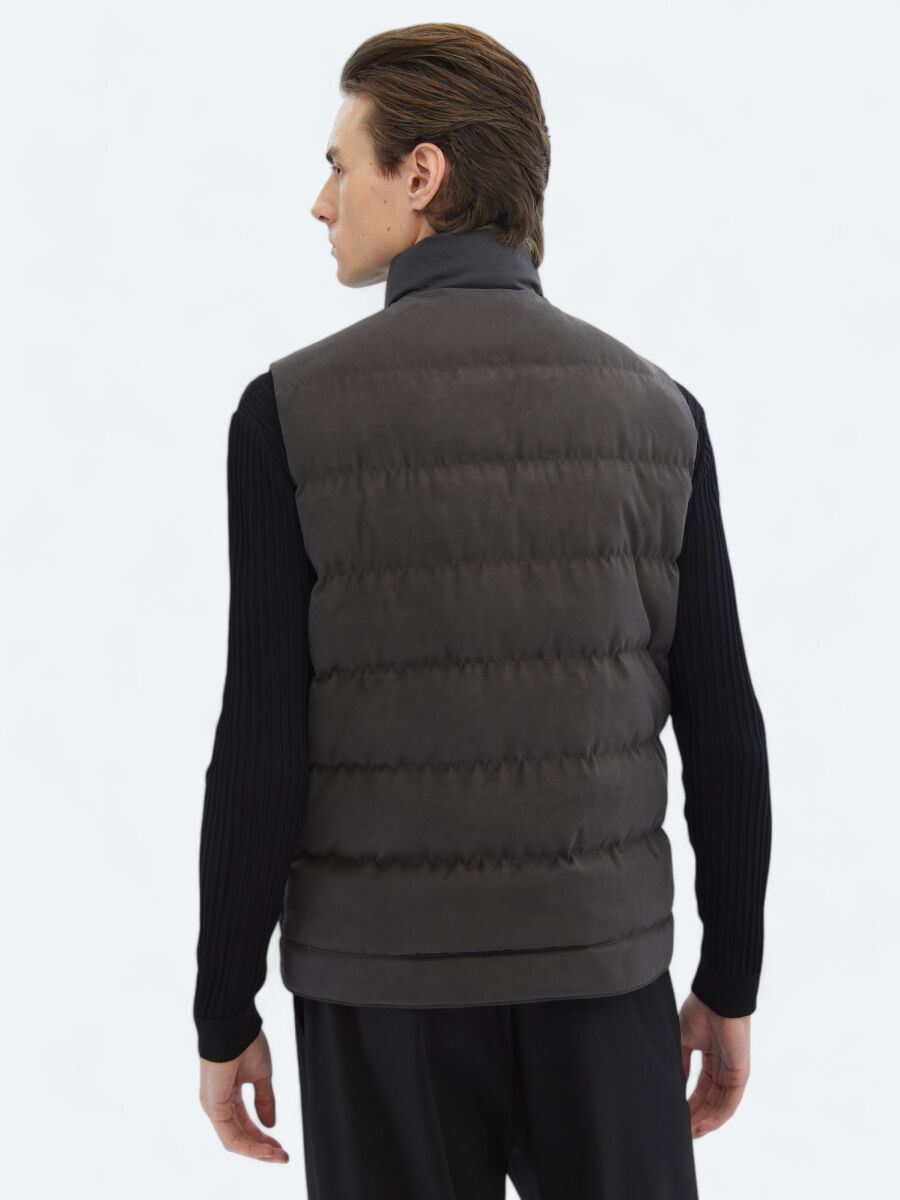 Hard Coal Regular Fit Turtleneck Casual Weaving Puffer Vest - 6