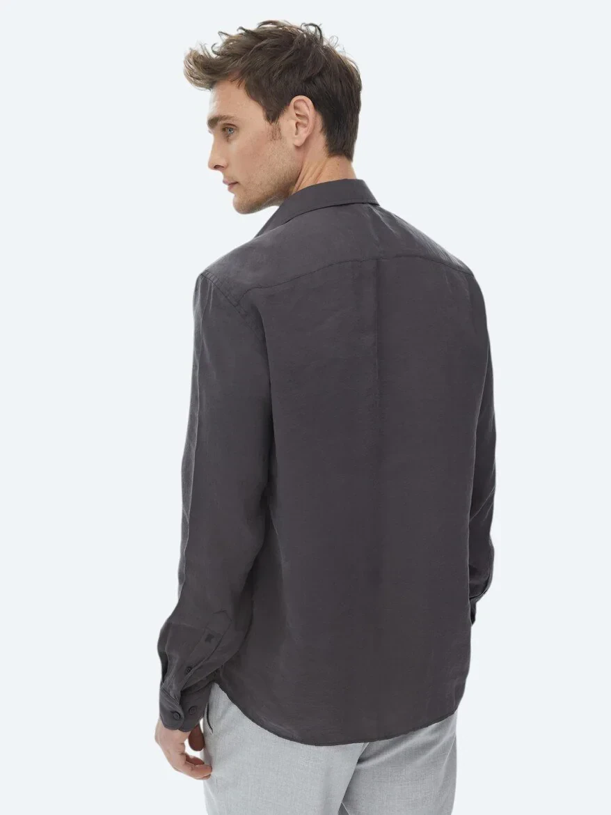 Hard Coal Regular Fit Weaving Casual Shirt - 6