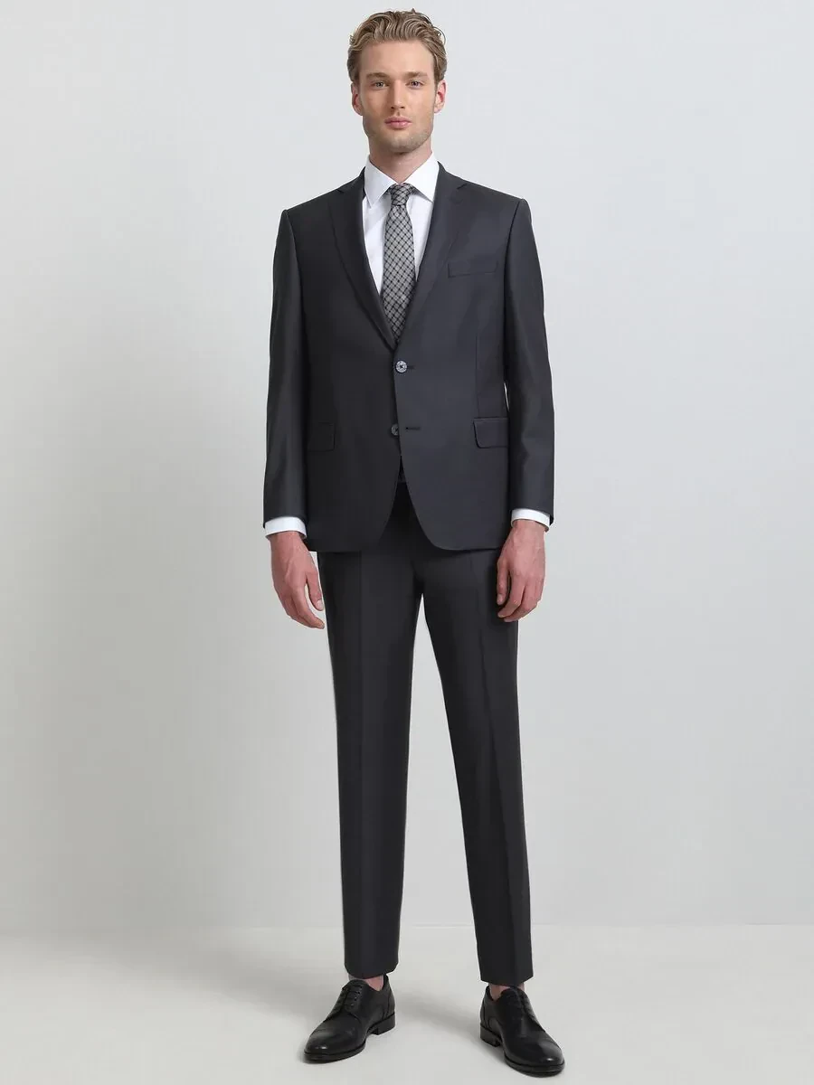 Hard Coal Regular Fit Wool Blended Suit - 2