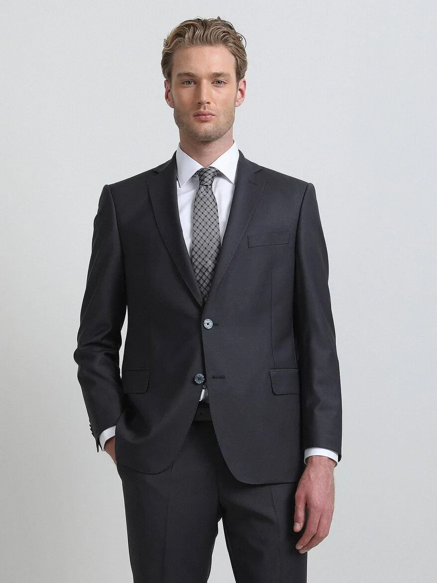 Hard Coal Regular Fit Wool Blended Suit - 1