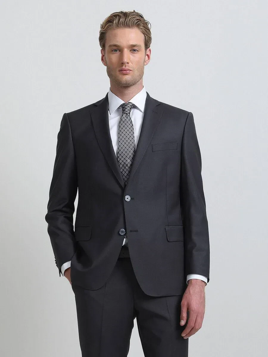 Hard Coal Regular Fit Wool Blended Suit - 1