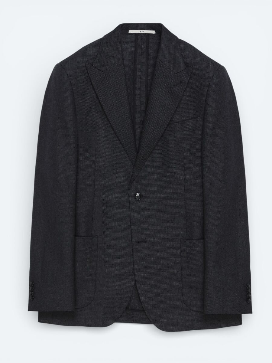 Hard Coal Ribbed 100% Wool Jacket - 1