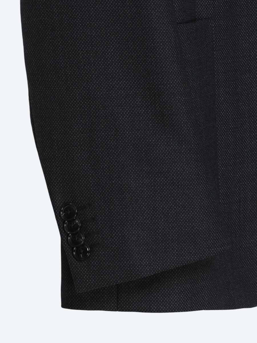 Hard Coal Ribbed 100% Wool Jacket - 3