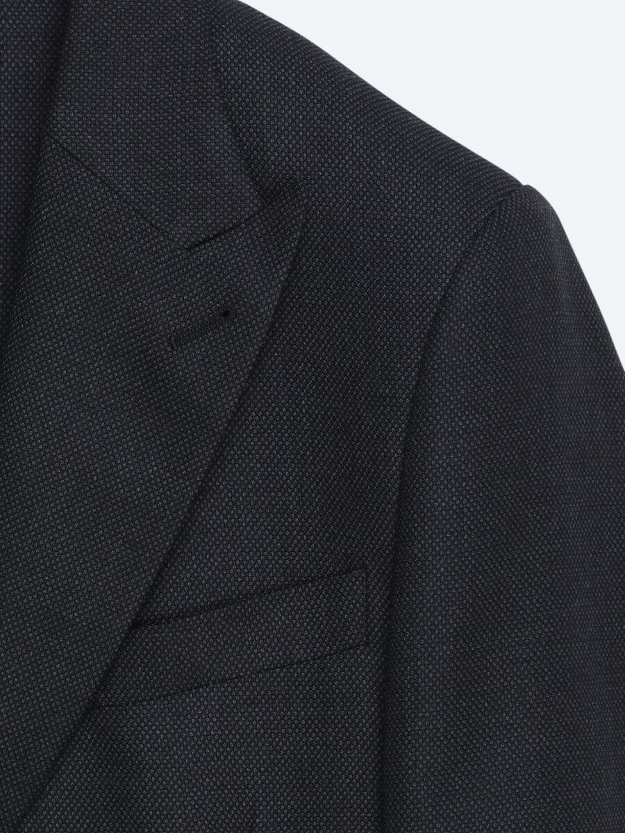 Hard Coal Ribbed Modern Fit 100% Wool Jacket - 6