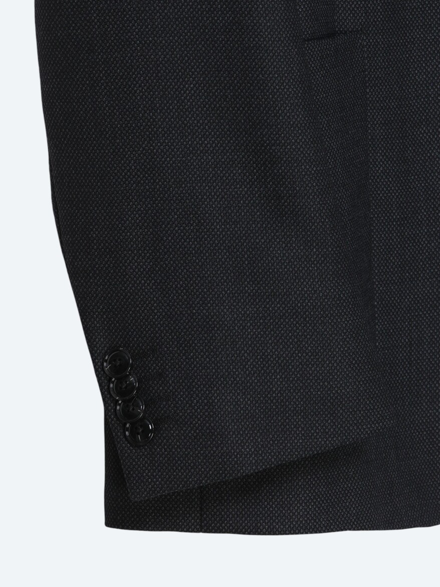 Hard Coal Ribbed Modern Fit 100% Wool Jacket - 7