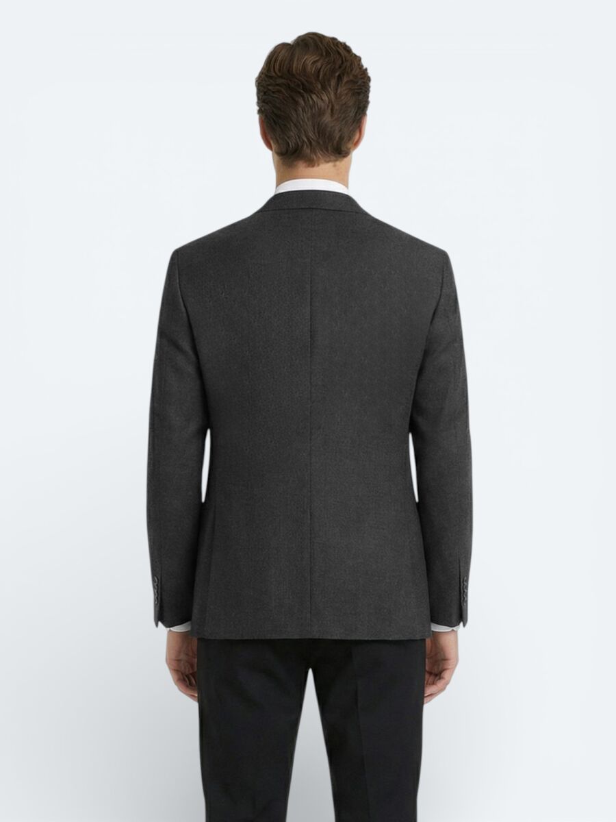 Hard Coal Ribbed Modern Fit 100% Wool Jacket - 4