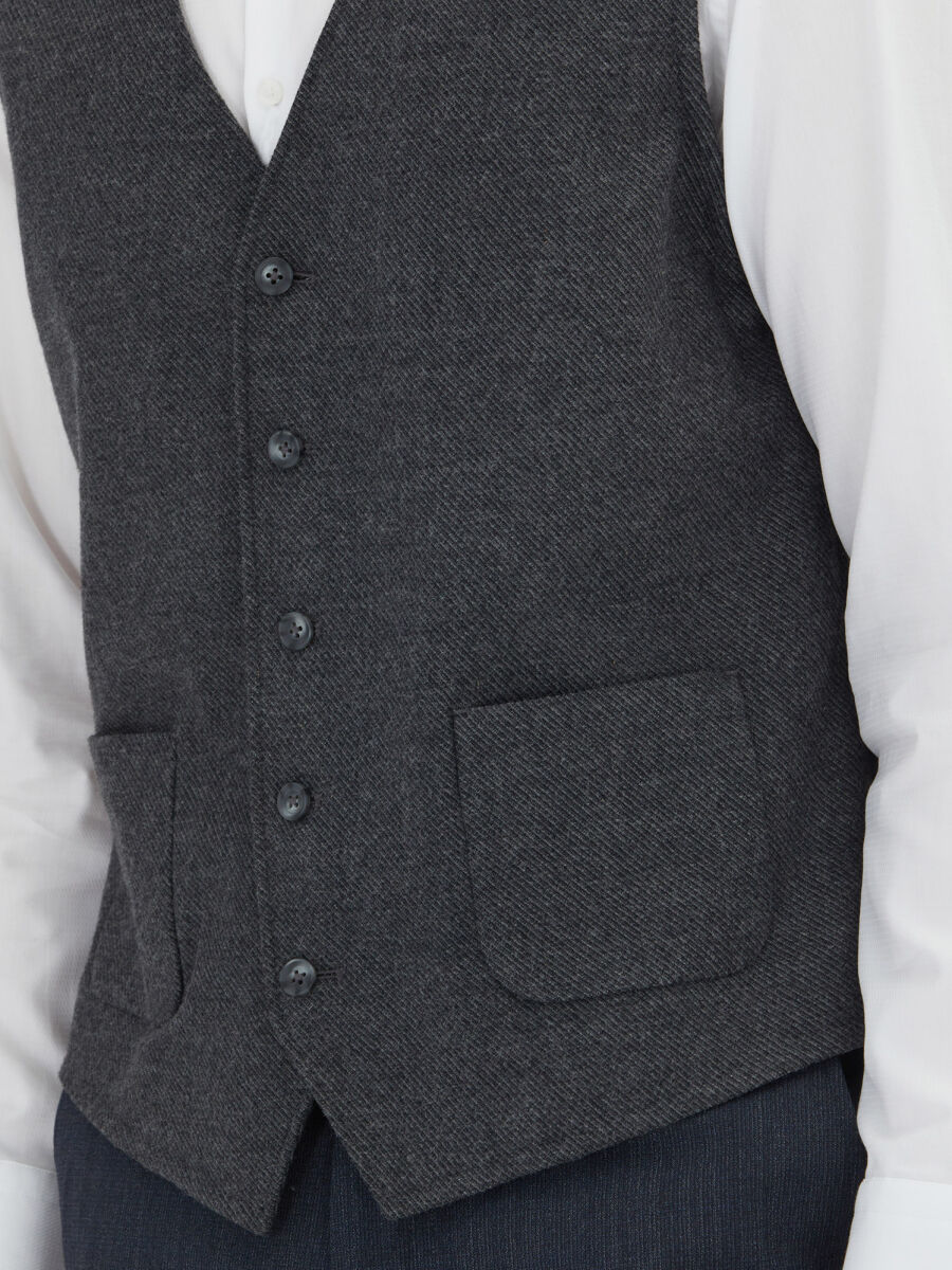 Hard Coal Slim Fit Butterfly Collar Classical Waistcoat - 4