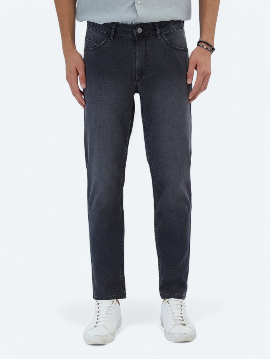 Hard Coal Slim Fit Denim Cotton Blended Trousers - KİP