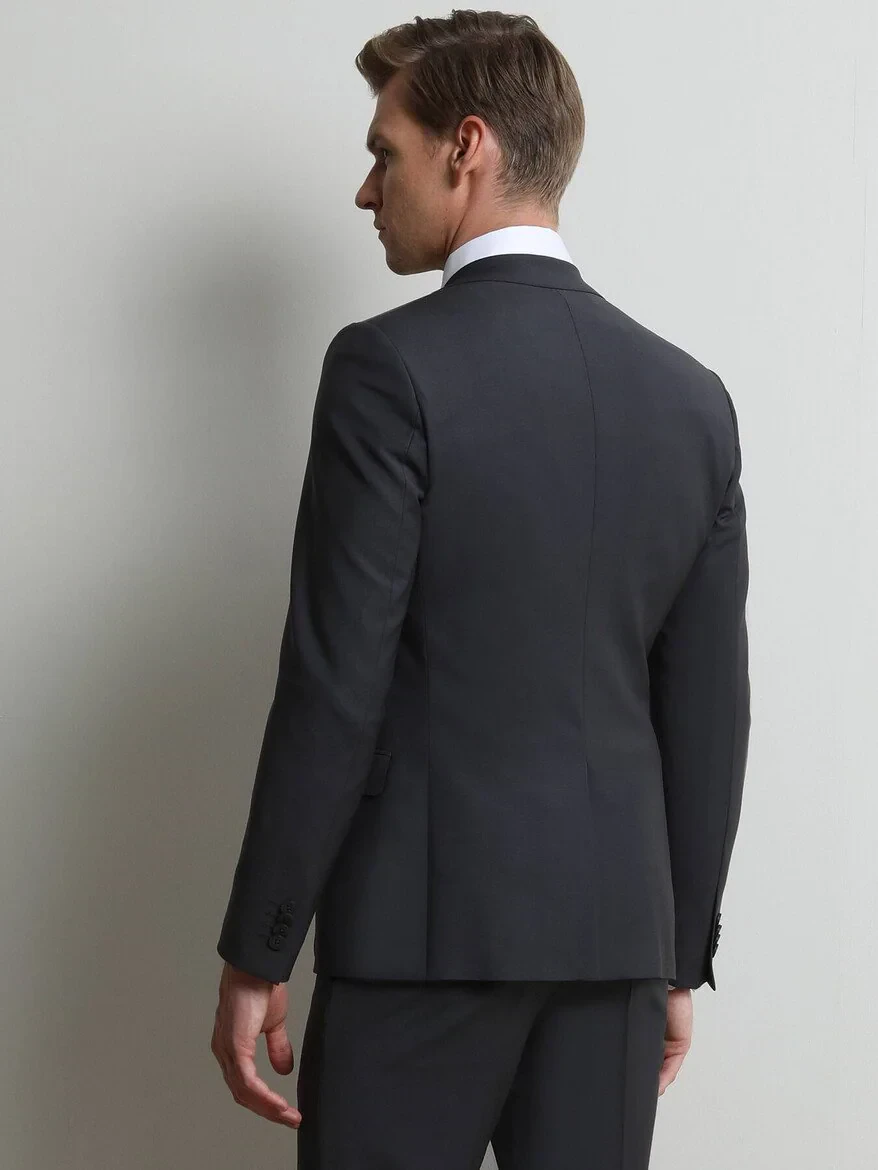 Hard Coal Slim Fit Wool Blended Suit - 4