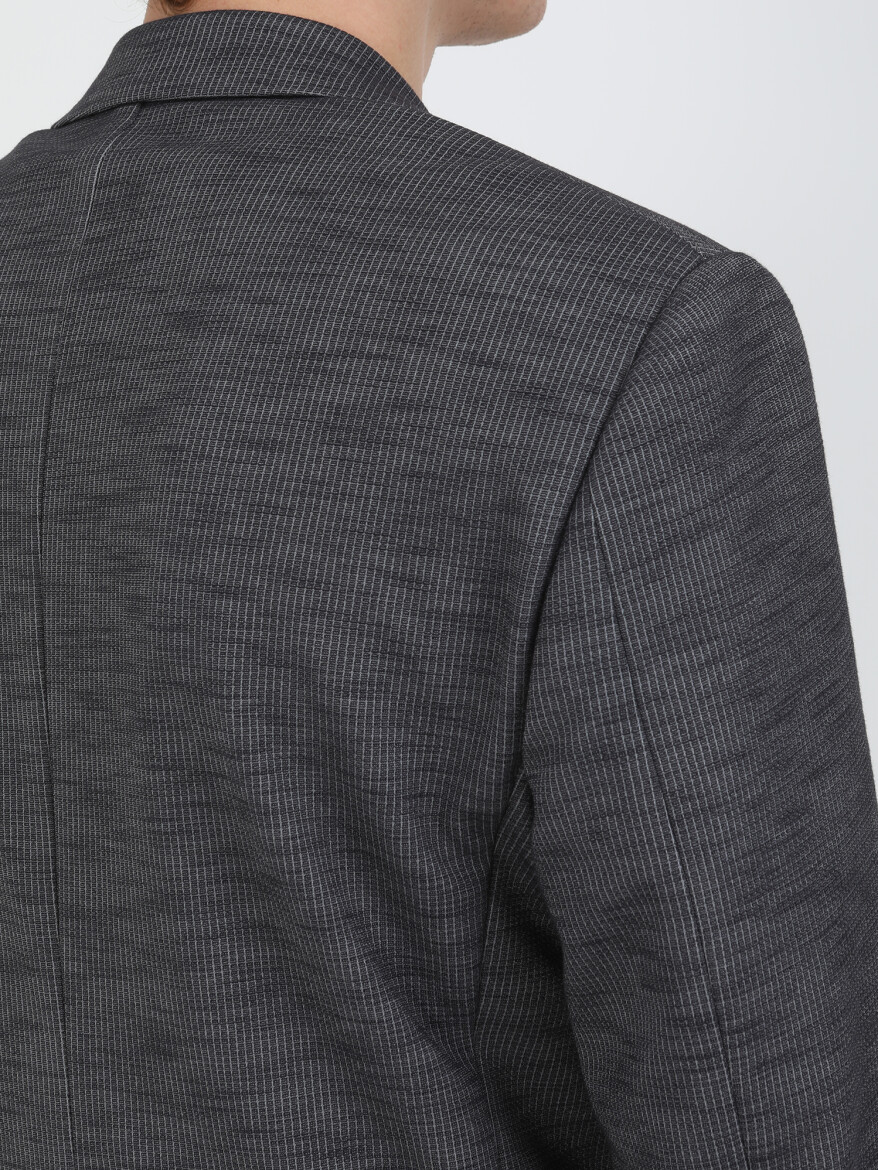 Hard Coal Striped Modern Fit Cotton Blended Suit - 12