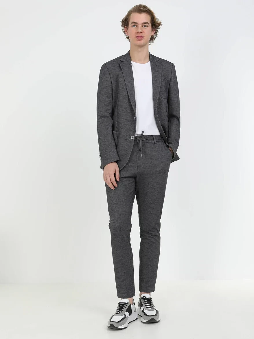 Hard Coal Striped Modern Fit Cotton Blended Suit - 2