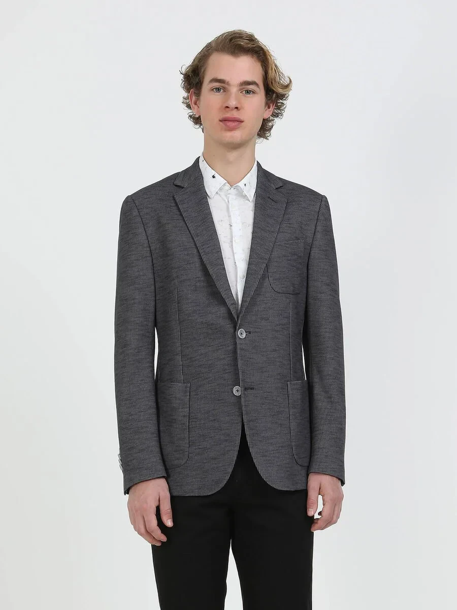 Hard Coal Striped Modern Fit Cotton Blended Suit - 5